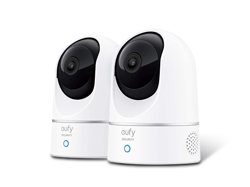 eufy Security Solo IndoorCam P24 2-Cam Kit, 2K Security Indoor Camera Pan & Tilt, Plug-in Camera with Wi-Fi, Human & Pet AI, Voice Assistant Compatibility, Motion Tracking, Homebase not Compatible