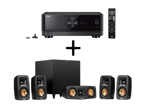 Yamaha TSR-700 7.1 Channel AV Receiver with 8K HDMI and MusicCast & Klipsch Reference 5.1 Channel Surround Sound System Bundle