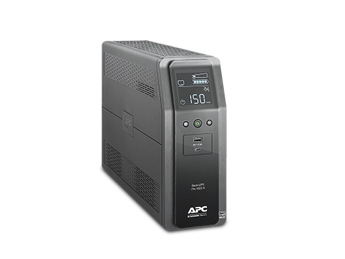 APC BR1500MS2 1500 VA 900W 10 Outlets Back UPS PRO BR, SineWave, 2 USB Charging Ports, AVR, LCD interface