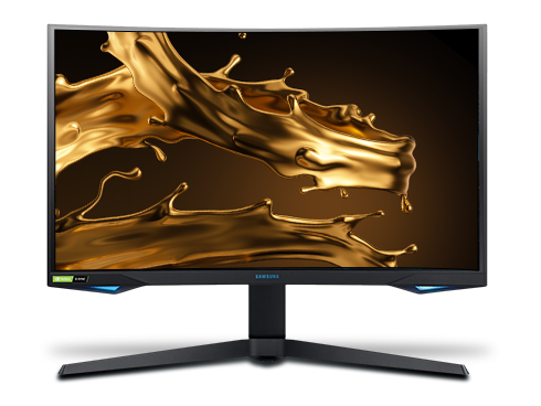 SAMSUNG Odyssey G7 C27G75T 27" Quad HD 2560 x 1440 2K 240Hz 1ms 2 x DisplayPort, HDMI G-Sync Compatible Flicker-Free Backlit LED Curved Gaming Monitor