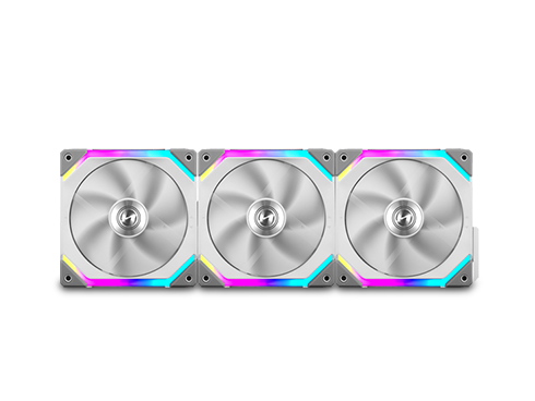 LIAN LI UNI FAN SL120 RGB White 3x 12cm Fan Pack with Controller - UF-SL120-3W