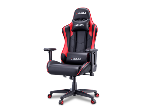 Hbada Gaming Chair Racing Style Ergonomic High Back Computer Chair with Height Adjustment, Headrest, and Lumbar Support E-Sports Swivel Chair, Red