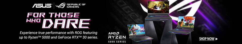 QSPEP GNB-ASUS_For Those Who Dare_banners with AMD Ryzen 5000 Series logo