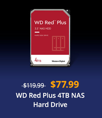 $77.99 WD Red Plus 4TB NAS Hard Drive