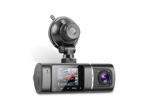 Dual Dash Cam Hardwire Kit Included FHD 1080p+1080p Front Inside Cabin Car Camera Driving Recorder with Infrared Night Vision WDR G-Sensor Loop Recording for Taxi Rideshare