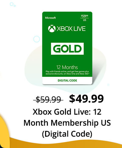 Xbox Gold Live: 12 Month Membership US (Digital Code)