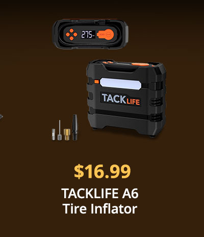 $16.99 TACKLIFE A6 Tire Inflator