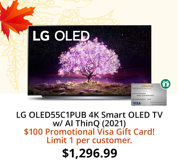 LG OLED55C1PUB 4K Smart OLED TV w/ AI ThinQ (2021)