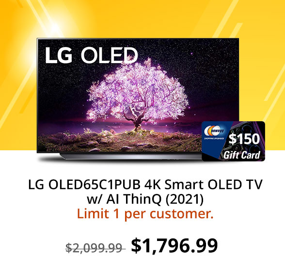 LG OLED65C1PUB 4K Smart OLED TV w/ AI ThinQ (2021)