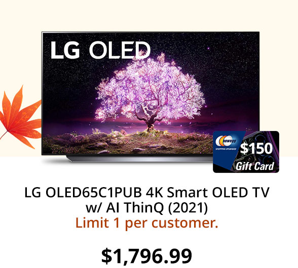 LG OLED65C1PUB 4K Smart OLED TV w/ AI ThinQ (2021)