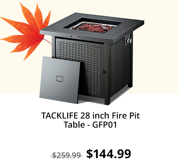 TACKLIFE 28 inch Fire Pit Table - GFP01