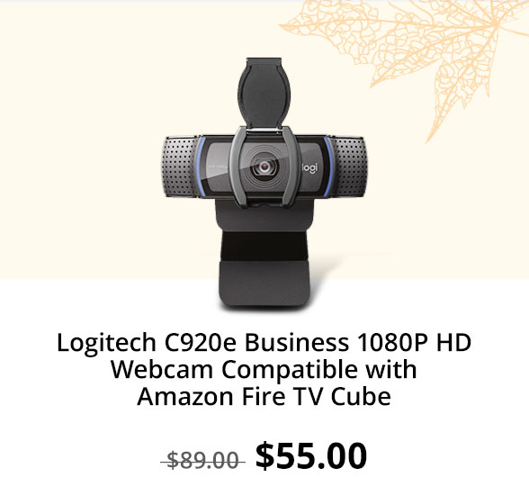 Logitech C920e Business 1080P HD Webcam Compatible with Amazon Fire TV Cube