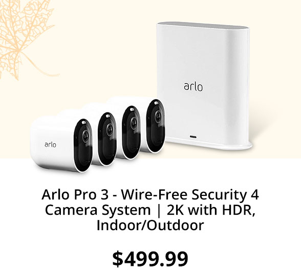 Arlo Pro 3 - Wire-Free Security 4 Camera System | 2K with HDR, Indoor/Outdoor