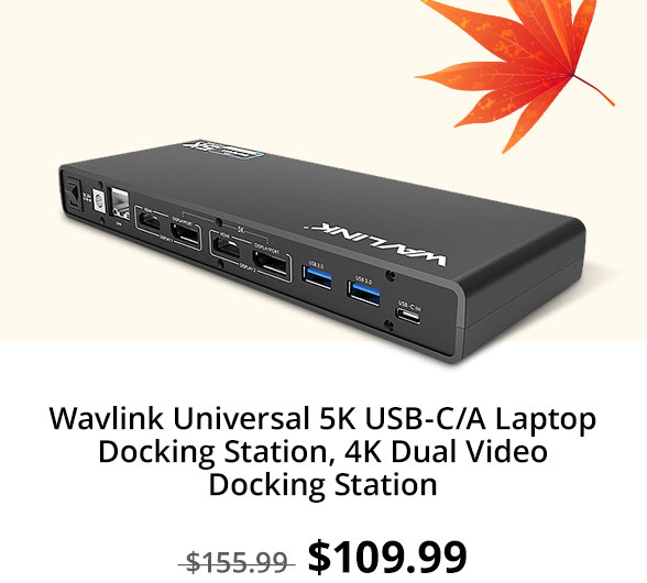 Wavlink Universal 5K USB-C/A Laptop Docking Station, 4K Dual Video Docking Station