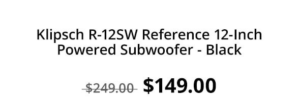 Klipsch R-12SW Reference 12-Inch Powered Subwoofer - Black