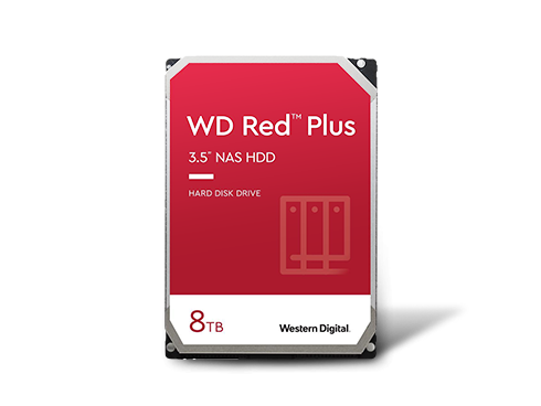 WD Red Plus 8TB NAS Hard Disk Drive - 7200 RPM Class SATA 6Gb/s, CMR, 256MB Cache, 3.5 Inch - WD80EFBX