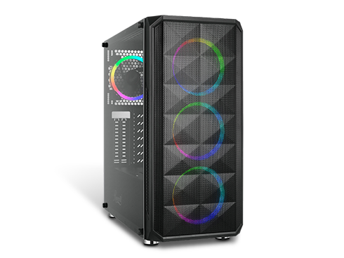 Rosewill - SPECTRA D100 ATX Mid Tower Gaming PC Computer Case with Dual Ring RGB LED Fans, 360mm & 240mm Liquid Cooling Radiator Support, Tempered Glass/Steel, Front Mesh Panel, USB 3.0