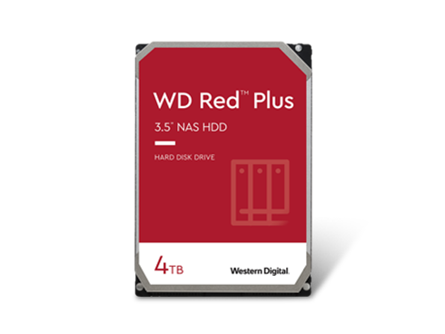 WD Red Plus 4TB NAS Hard Disk Drive - 5400 RPM Class SATA 6Gb/s, CMR, 128MB Cache, 3.5 Inch - WD40EFZX