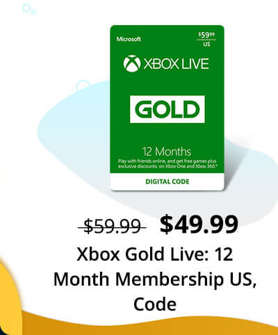 Xbox Gold Live: 12 Month Membership US (Digital Code)