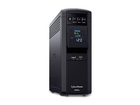 CyberPower CP1500PFCLCD - PFC Sinewave UPS Systems - Pure Sine Wave / 100% Active PFC Compatible with USB Charging Ports