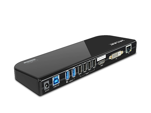 Wavlink USB 3.0 Display Universal Docking Station Dual Video HDMI/DVI/VGA , USB 3.0 & USB 2.0, Gigabit Ethernet Ports, Earphone & Mic in/out, Plug and Play For Windows Mac & Android 5.x Above - Black
