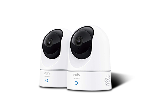 eufy Security Solo IndoorCam P24 2-Cam Kit, 2K Security Indoor Camera Pan & Tilt, Plug-in Camera with Wi-Fi, Human & Pet AI, Voice Assistant Compatibility, Motion Tracking, Homebase not Compatible