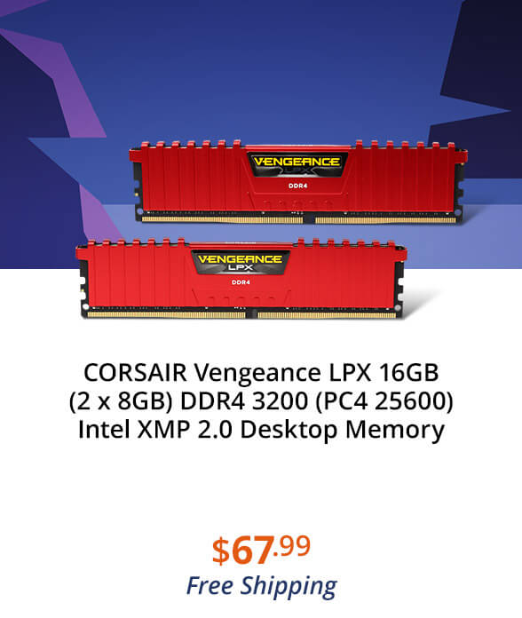 CORSAIR Vengeance LPX 16GB (2 x 8GB) DDR4 3200 (PC4 25600) Intel XMP 2.0 Desktop Memory