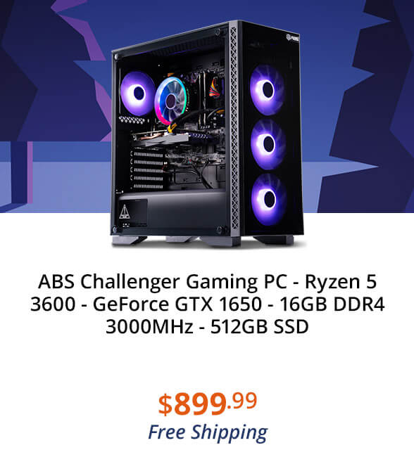 ABS Challenger Gaming PC - Ryzen 5 3600 - GeForce GTX 1650 - 16GB DDR4 3000MHz - 512GB SSD