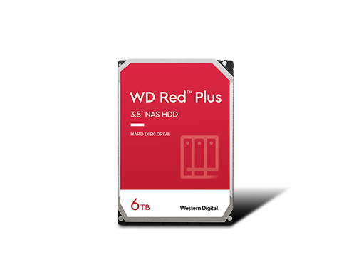 WD Red Plus 6TB NAS Hard Disk Drive - 5640 RPM Class SATA 6Gb/s, CMR, 128MB Cache, 3.5 Inch - WD60EFZX