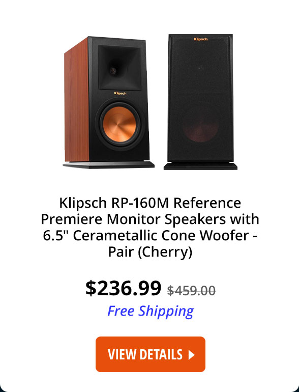 Klipsch RP-160M Reference Premiere Monitor Speakers with 6.5" Cerametallic Cone Woofer - Pair (Cherry)