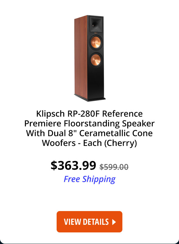 Klipsch RP-280F Reference Premiere Floorstanding Speaker With Dual 8" Cerametallic Cone Woofers - Each (Cherry)