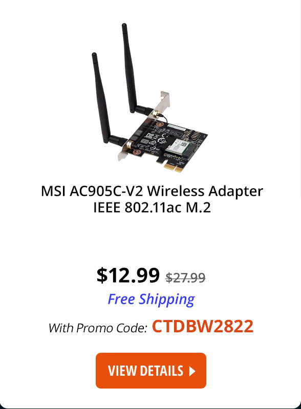 MSI AC905C-V2 Wireless Adapter IEEE 802.11ac M.2