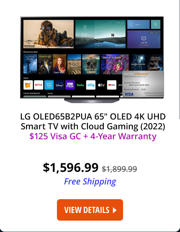 LG OLED65B2PUA 65" OLED 4K UHD Smart TV with Cloud Gaming (2022)