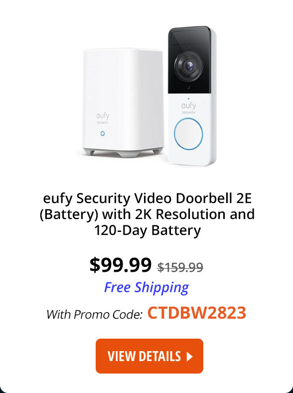 eufy Security Video Doorbell 2E (Battery) with 2K Resolution and 120-Day Battery