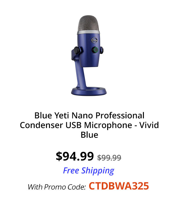 Blue Yeti Nano Professional Condenser USB Microphone - Vivid Blue