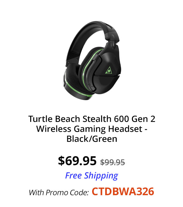 Turtle Beach Stealth 600 Gen 2 Wireless Gaming Headset - Black/Green