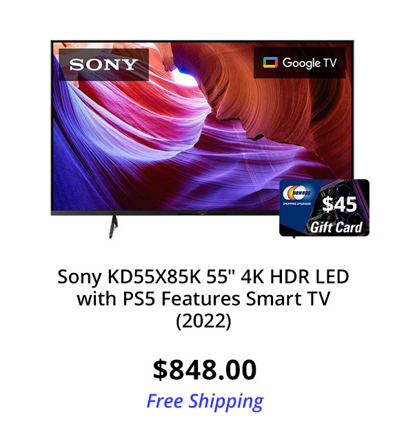 Sony KD55X85K 55" 4K HDR LED with PS5 Features Smart TV (2022)