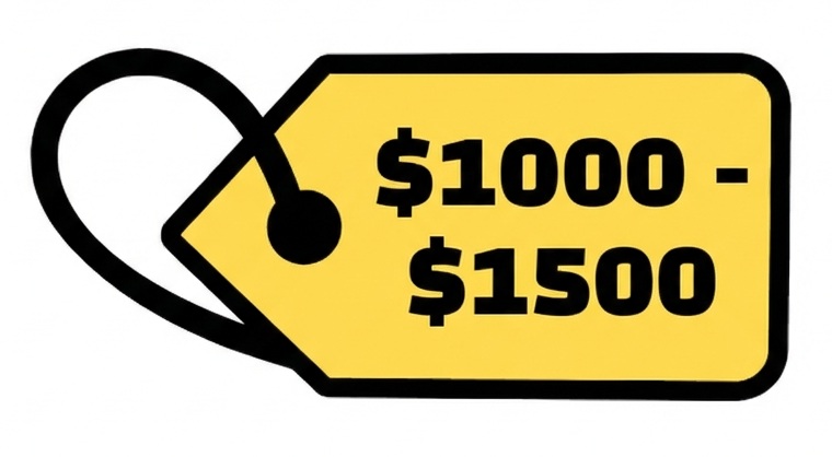 1000 to 1500 dollars