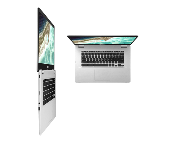 ASUS Chromebook C523 Laptop, 15.6 HD NanoEdge-Display with 180  Degree-Hinge Intel Dual Core Celeron-Processor, 4GB-RAM, 32GB Storage,  Silver Color