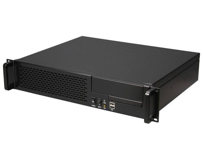 iStarUSA E-20 Black Steel 2U Rackmount Rugged 15 in Compact Chassis 1 External 5.25 in Drive Bays