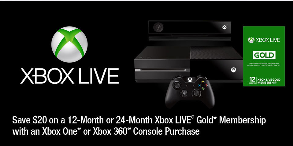 eeuw oppervlakkig map Newegg.com - Save $20 on a 12-Month or 24-Month Xbox LIVE® Gold Membership  with an Xbox One® or Xbox 360® Console Purchase