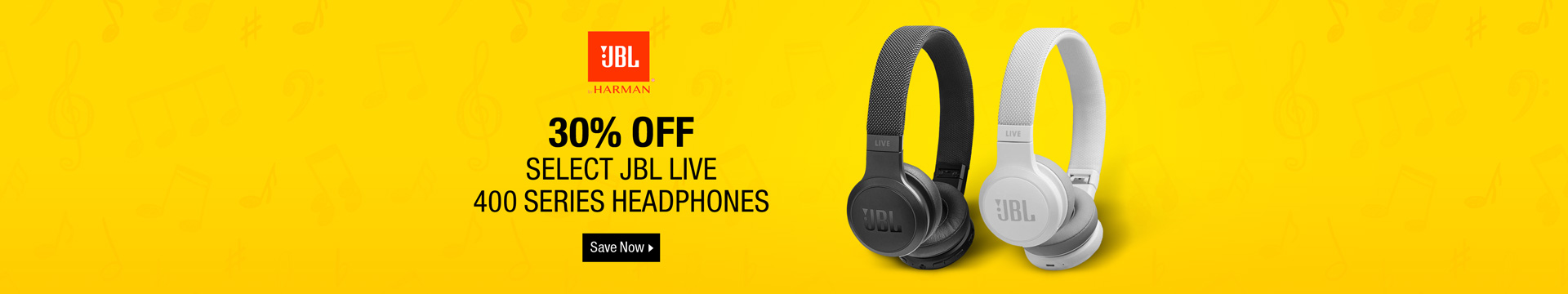 30% off Select JBL Live 400 Series Headphones