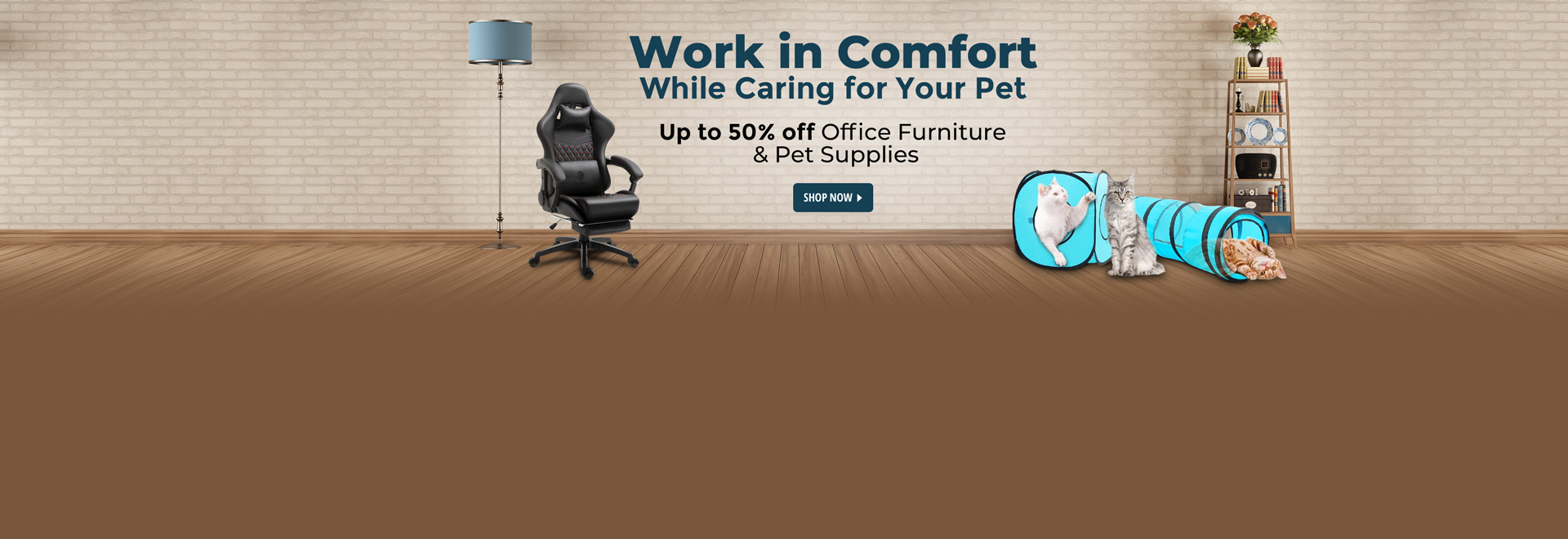 Work in comfort while caring for your pet