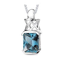 5.00 cttw Radiant Cut London Blue Topaz Pendant Necklace