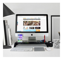 Slim Universal Monitor Stand w/ Desk Organizer