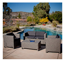 4pc Puerta Grey Outdoor Sofa Set w/ Cushions