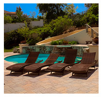 Set of 4 Toscana Outdoor Chaise Lounge Chairs