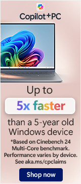 Up to 5x faster than a 5-year old Windows device