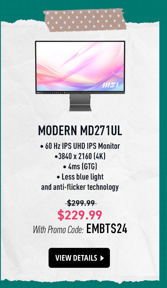 MSI Modern MD271UL 27" 60 Hz IPS UHD IPS Monitor