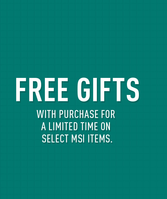 Free Gifts with purchase for a limited time on select MSI items
